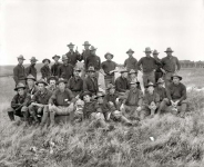 Long Island, New York, circa 1898. Boys of the 71st N.Y. at Montauk Point after return from Cuba